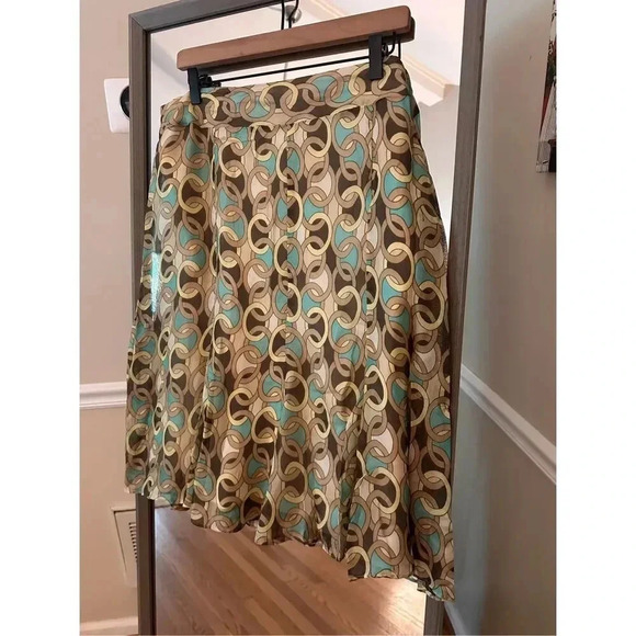 David Meister Silk Size 14 Pleated Skirt Midi - Picture 1 of 8
